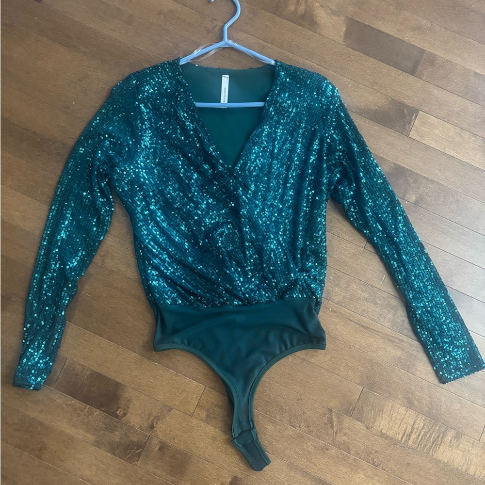 Sequin Green Kids One Piece